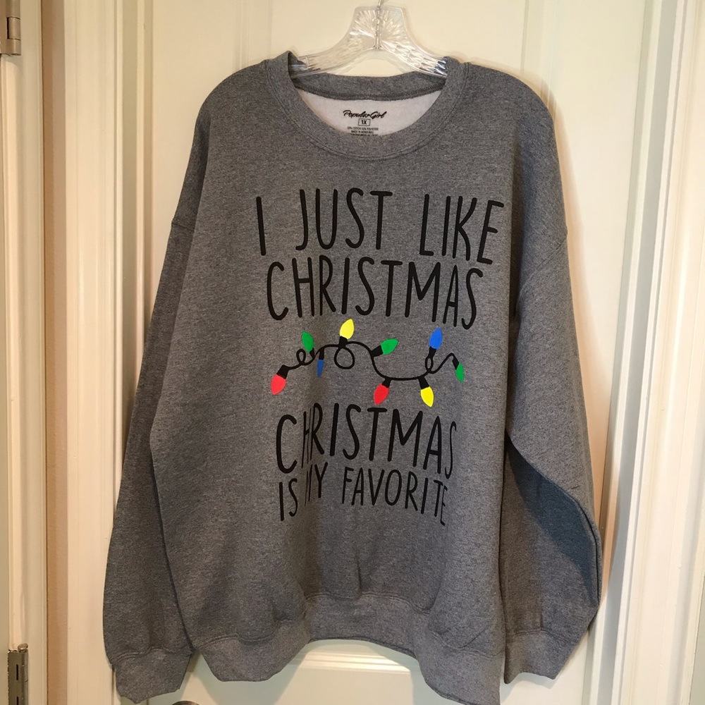 NWT Rue21 Gray “I Like Christmas...” Sweatshirt